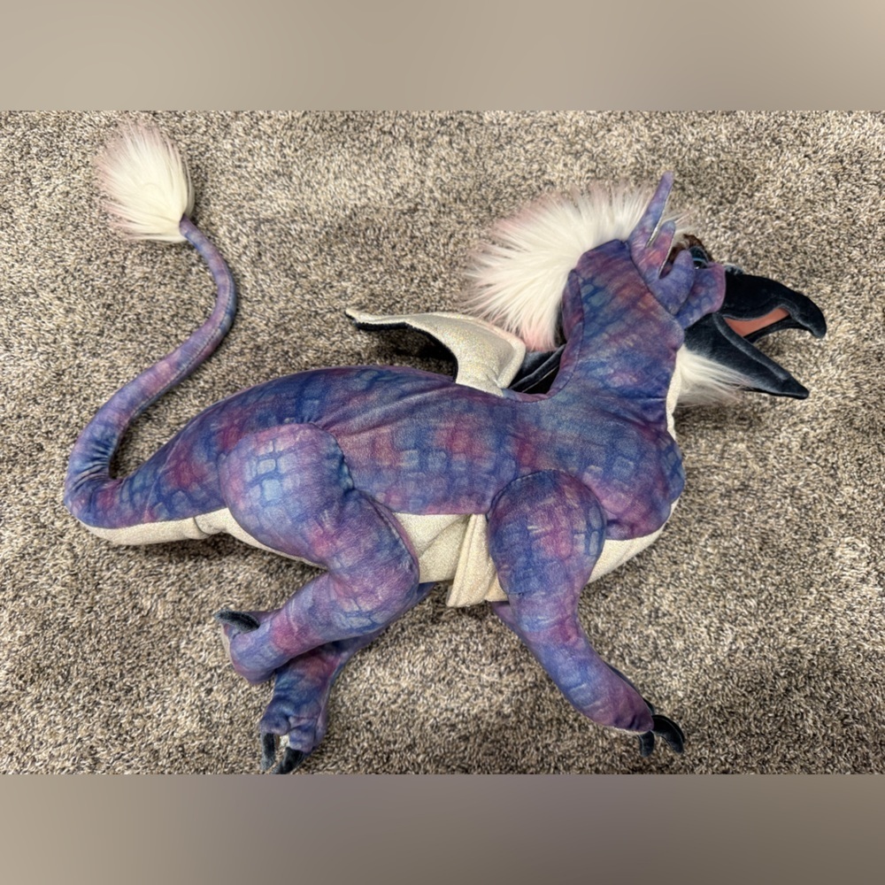 Folkmanis large purple dragon hand puppet plush toy